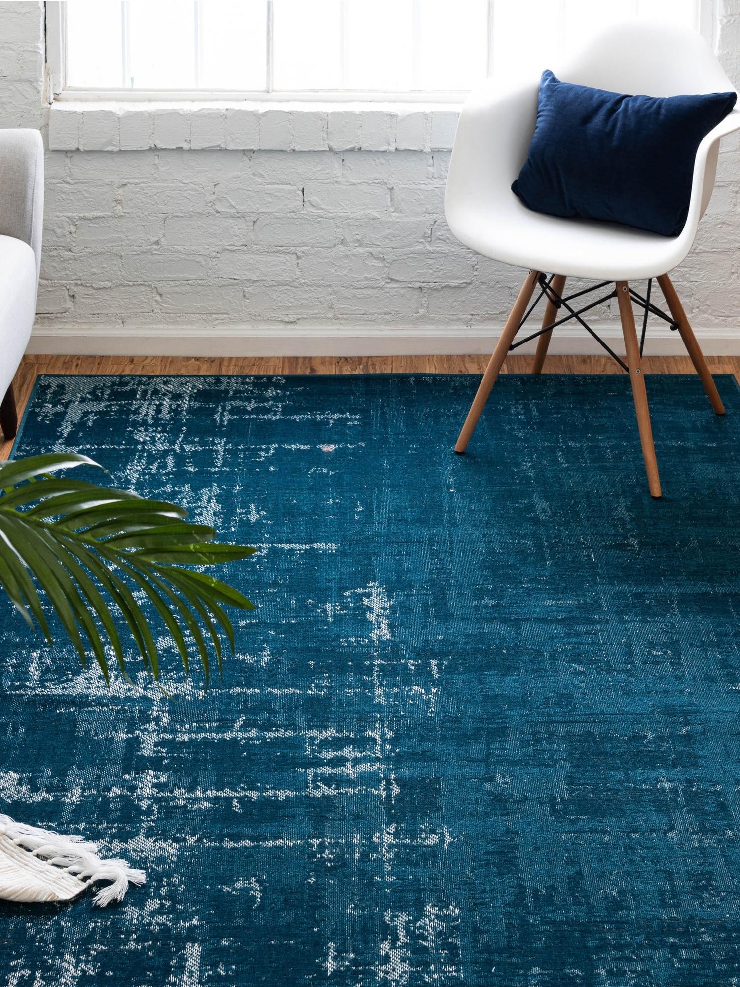 Blue 4' 1 x 6' 1 Valencia Rectangle Area Rug Modern Abstract Durable Carpet for Living Room, Dining, Office, Bedrooms, Dorm Rooms for Sale at Rug Engine