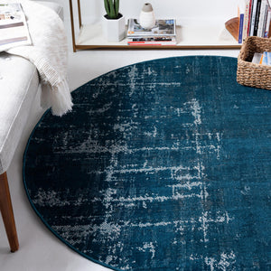 Blue 5' 3 x 5' 3 Valencia Round Area Rug Modern Abstract Durable Carpet for Living Room, Dining, Office, Bedrooms, Dorm Rooms for Sale at Rug Engine