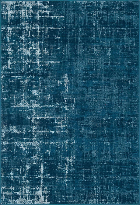 Blue 4' 1 x 6' 1 Valencia Rectangle Area Rug Modern Abstract Durable Carpet for Living Room, Dining, Office, Bedrooms, Dorm Rooms for Sale at Rug Engine
