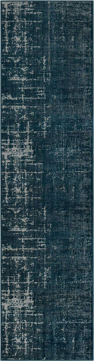 Blue 2' 7 x 10' Valencia Runner Area Rug Modern Abstract Durable Carpet for Living Room, Dining, Office, Bedrooms, Dorm Rooms for Sale at Rug Engine