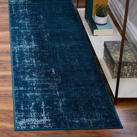 Blue 2' x 6' 1 Valencia Runner Area Rug Modern Abstract Durable Carpet for Living Room, Dining, Office, Bedrooms, Dorm Rooms for Sale at Rug Engine