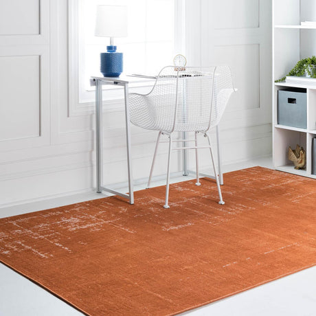 Orange 4' 1 x 6' 1 Valencia Rectangle Area Rug Modern Abstract Durable Carpet for Living Room, Dining, Office, Bedrooms, Dorm Rooms for Sale at Rug Engine
