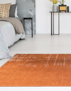 Orange 5' 3 x 8' Valencia Rectangle Area Rug Modern Abstract Durable Carpet for Living Room, Dining, Office, Bedrooms, Dorm Rooms for Sale at Rug Engine