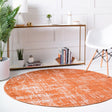 Orange 5' 3 x 5' 3 Valencia Round Area Rug Modern Abstract Durable Carpet for Living Room, Dining, Office, Bedrooms, Dorm Rooms for Sale at Rug Engine