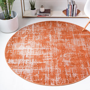 Orange 5' 3 x 5' 3 Valencia Round Area Rug Modern Abstract Durable Carpet for Living Room, Dining, Office, Bedrooms, Dorm Rooms for Sale at Rug Engine