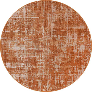 Orange 5' 3 x 5' 3 Valencia Round Area Rug Modern Abstract Durable Carpet for Living Room, Dining, Office, Bedrooms, Dorm Rooms for Sale at Rug Engine