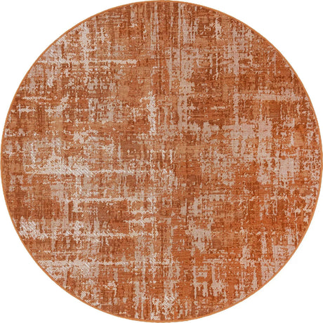 Orange 5' 3 x 5' 3 Valencia Round Area Rug Modern Abstract Durable Carpet for Living Room, Dining, Office, Bedrooms, Dorm Rooms for Sale at Rug Engine
