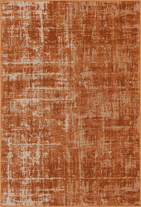 Orange 4' 1 x 6' 1 Valencia Rectangle Area Rug Modern Abstract Durable Carpet for Living Room, Dining, Office, Bedrooms, Dorm Rooms for Sale at Rug Engine