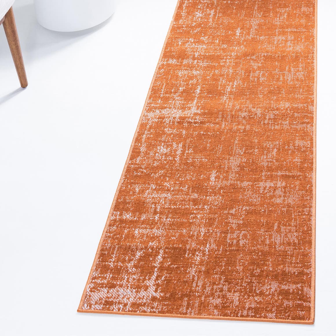 Orange 2' 7 x 10' Valencia Runner Area Rug Modern Abstract Durable Carpet for Living Room, Dining, Office, Bedrooms, Dorm Rooms for Sale at Rug Engine