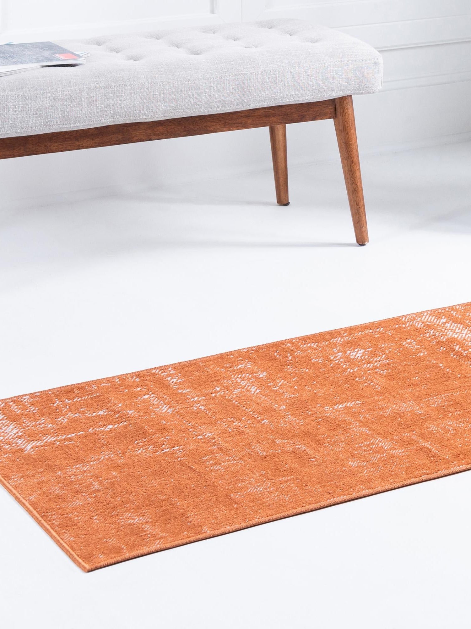 Orange 2' x 6' 1 Valencia Runner Area Rug Modern Abstract Durable Carpet for Living Room, Dining, Office, Bedrooms, Dorm Rooms for Sale at Rug Engine
