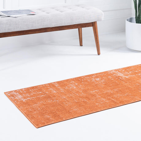 Orange 2' x 6' 1 Valencia Runner Area Rug Modern Abstract Durable Carpet for Living Room, Dining, Office, Bedrooms, Dorm Rooms for Sale at Rug Engine