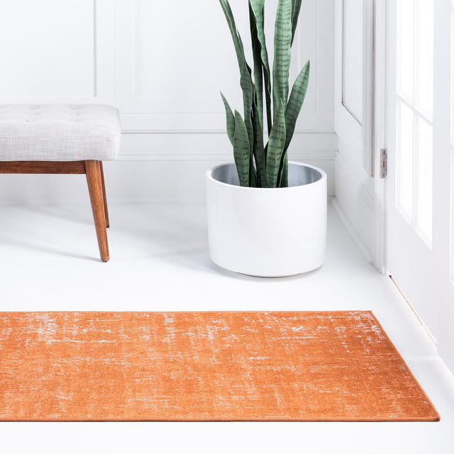 Orange 2' x 6' 1 Valencia Runner Area Rug Modern Abstract Durable Carpet for Living Room, Dining, Office, Bedrooms, Dorm Rooms for Sale at Rug Engine
