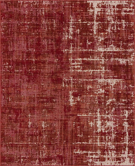Red 7' 10 x 10' Valencia Rectangle Area Rug Modern Abstract Durable Carpet for Living Room, Dining, Office, Bedrooms, Dorm Rooms for Sale at Rug Engine