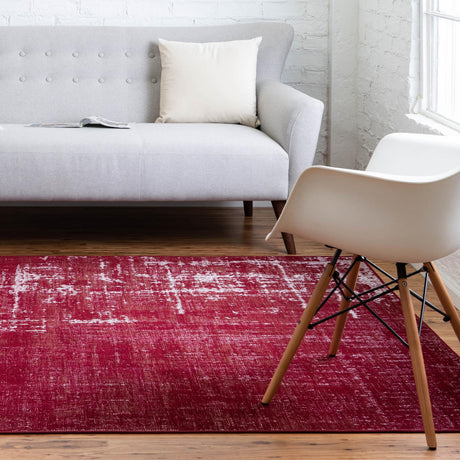 Red 4' 1 x 6' 1 Valencia Rectangle Area Rug Modern Abstract Durable Carpet for Living Room, Dining, Office, Bedrooms, Dorm Rooms for Sale at Rug Engine