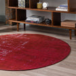 Red 5' 3 x 5' 3 Valencia Round Area Rug Modern Abstract Durable Carpet for Living Room, Dining, Office, Bedrooms, Dorm Rooms for Sale at Rug Engine