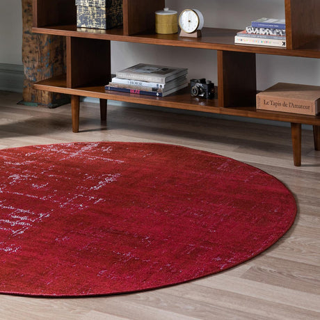 Red 5' 3 x 5' 3 Valencia Round Area Rug Modern Abstract Durable Carpet for Living Room, Dining, Office, Bedrooms, Dorm Rooms for Sale at Rug Engine