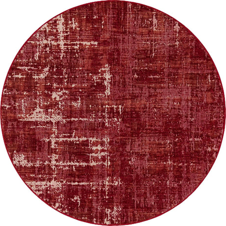 Red 5' 3 x 5' 3 Valencia Round Area Rug Modern Abstract Durable Carpet for Living Room, Dining, Office, Bedrooms, Dorm Rooms for Sale at Rug Engine