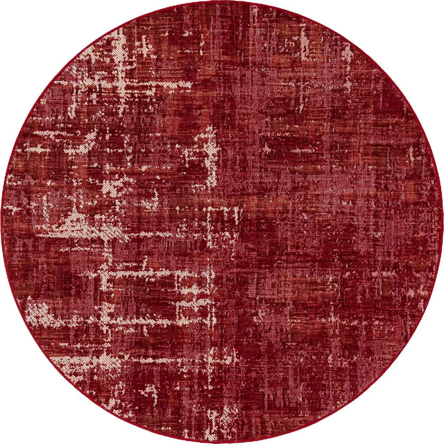 Red 5' 3 x 5' 3 Valencia Round Area Rug Modern Abstract Durable Carpet for Living Room, Dining, Office, Bedrooms, Dorm Rooms for Sale at Rug Engine