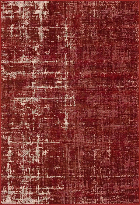Red 4' 1 x 6' 1 Valencia Rectangle Area Rug Modern Abstract Durable Carpet for Living Room, Dining, Office, Bedrooms, Dorm Rooms for Sale at Rug Engine