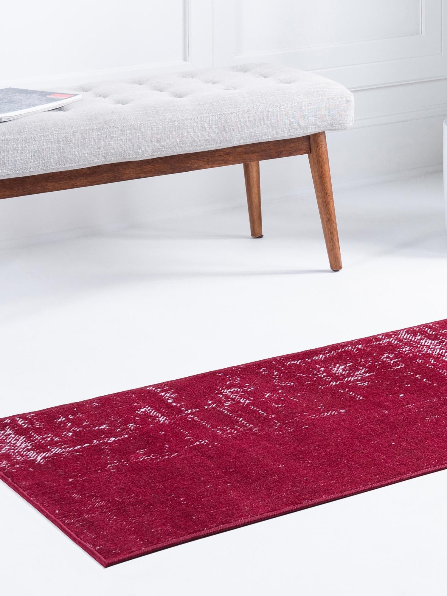 Red 2' 7 x 10' Valencia Runner Area Rug Modern Abstract Durable Carpet for Living Room, Dining, Office, Bedrooms, Dorm Rooms for Sale at Rug Engine