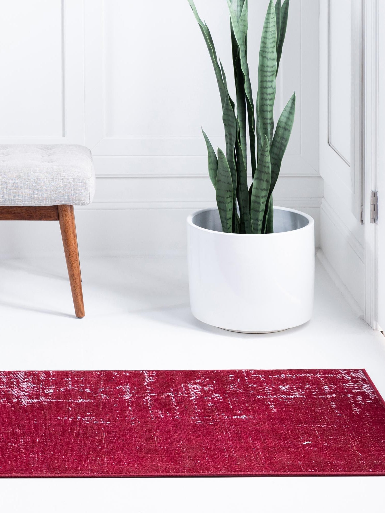Red 2' 7 x 10' Valencia Runner Area Rug Modern Abstract Durable Carpet for Living Room, Dining, Office, Bedrooms, Dorm Rooms for Sale at Rug Engine