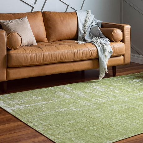 Green 7' 10 x 11' Valencia Rectangle Area Rug Modern Abstract Durable Carpet for Living Room, Dining, Office, Bedrooms, Dorm Rooms for Sale at Rug Engine