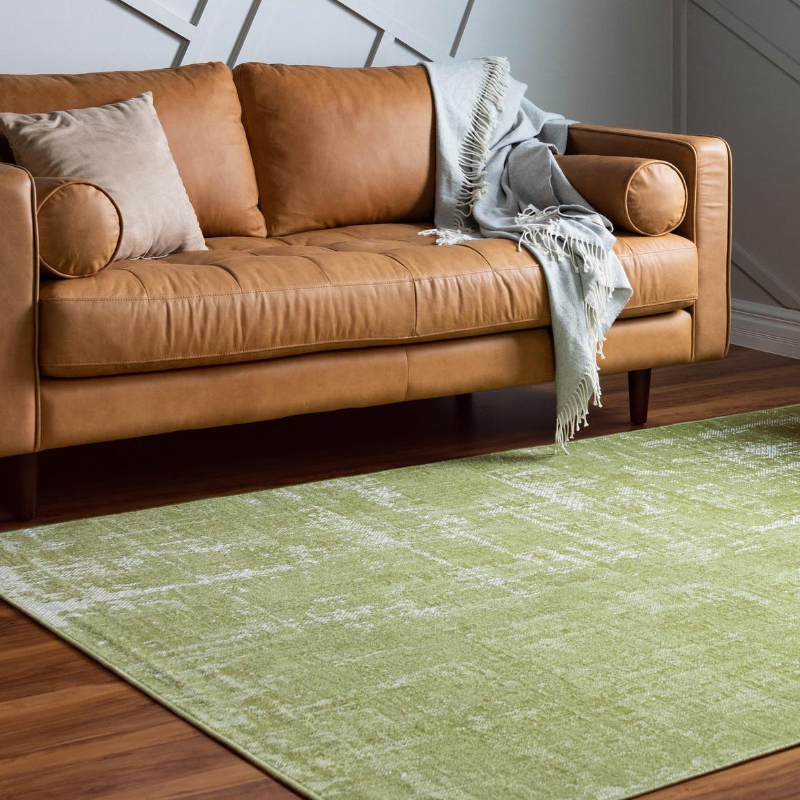 Green 2' x 3' 1 Valencia Rectangle Area Rug Modern Abstract Durable Carpet for Living Room, Dining, Office, Bedrooms, Dorm Rooms for Sale at Rug Engine
