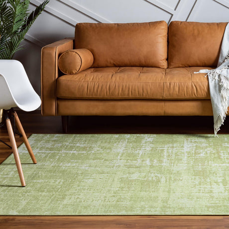 Green 4' 1 x 6' 1 Valencia Rectangle Area Rug Modern Abstract Durable Carpet for Living Room, Dining, Office, Bedrooms, Dorm Rooms for Sale at Rug Engine