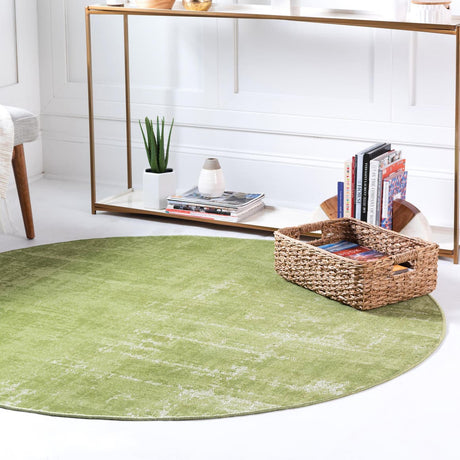 Green 5' 3 x 5' 3 Valencia Round Area Rug Modern Abstract Durable Carpet for Living Room, Dining, Office, Bedrooms, Dorm Rooms for Sale at Rug Engine