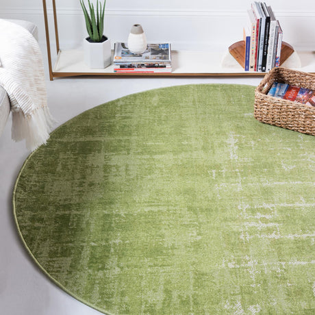 Green 6' 1 x 6' 1 Valencia Round Area Rug Modern Abstract Durable Carpet for Living Room, Dining, Office, Bedrooms, Dorm Rooms for Sale at Rug Engine