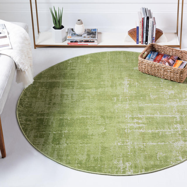 Green 7' 10 x 7' 10 Valencia Round Area Rug Modern Abstract Durable Carpet for Living Room, Dining, Office, Bedrooms, Dorm Rooms for Sale at Rug Engine