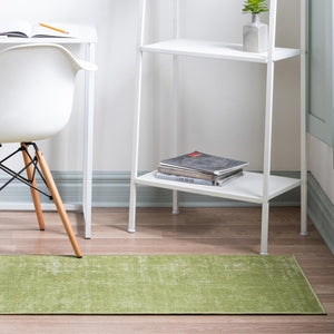 Green 2' 7 x 10' Valencia Runner Area Rug Modern Abstract Durable Carpet for Living Room, Dining, Office, Bedrooms, Dorm Rooms for Sale at Rug Engine