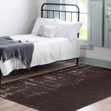 Charcoal 4' 1 x 6' 1 Valencia Rectangle Area Rug Modern Abstract Durable Carpet for Living Room, Dining, Office, Bedrooms, Dorm Rooms for Sale at Rug Engine