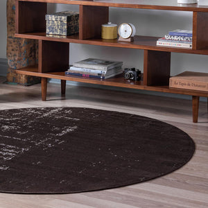 Charcoal 5' 3 x 5' 3 Valencia Round Area Rug Modern Abstract Durable Carpet for Living Room, Dining, Office, Bedrooms, Dorm Rooms for Sale at Rug Engine