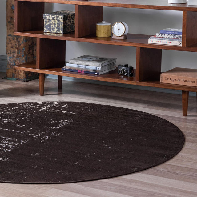 Charcoal 5' 3 x 5' 3 Valencia Round Area Rug Modern Abstract Durable Carpet for Living Room, Dining, Office, Bedrooms, Dorm Rooms for Sale at Rug Engine
