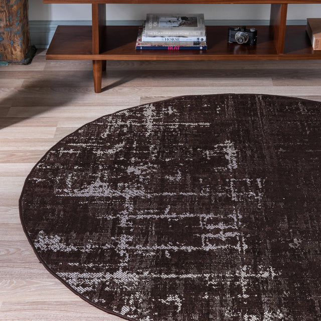 Charcoal 5' 3 x 5' 3 Valencia Round Area Rug Modern Abstract Durable Carpet for Living Room, Dining, Office, Bedrooms, Dorm Rooms for Sale at Rug Engine