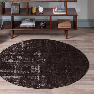 Charcoal 5' 3 x 5' 3 Valencia Round Area Rug Modern Abstract Durable Carpet for Living Room, Dining, Office, Bedrooms, Dorm Rooms for Sale at Rug Engine