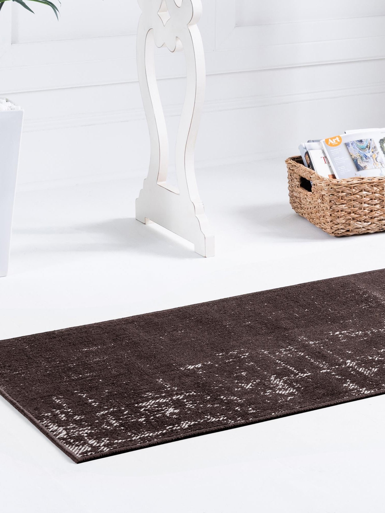 Charcoal 2' 7 x 10' Valencia Runner Area Rug Modern Abstract Durable Carpet for Living Room, Dining, Office, Bedrooms, Dorm Rooms for Sale at Rug Engine