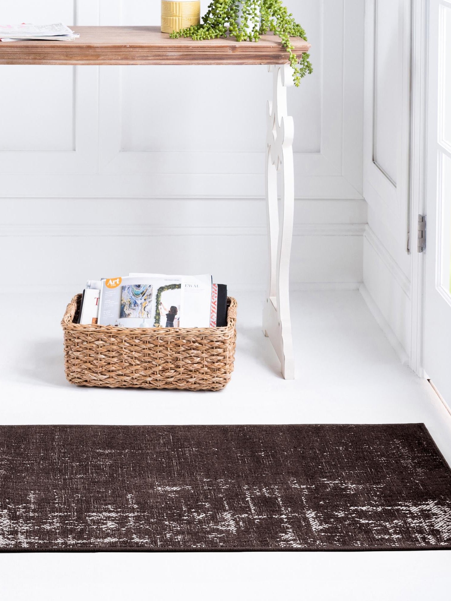 Charcoal 2' 7 x 10' Valencia Runner Area Rug Modern Abstract Durable Carpet for Living Room, Dining, Office, Bedrooms, Dorm Rooms for Sale at Rug Engine