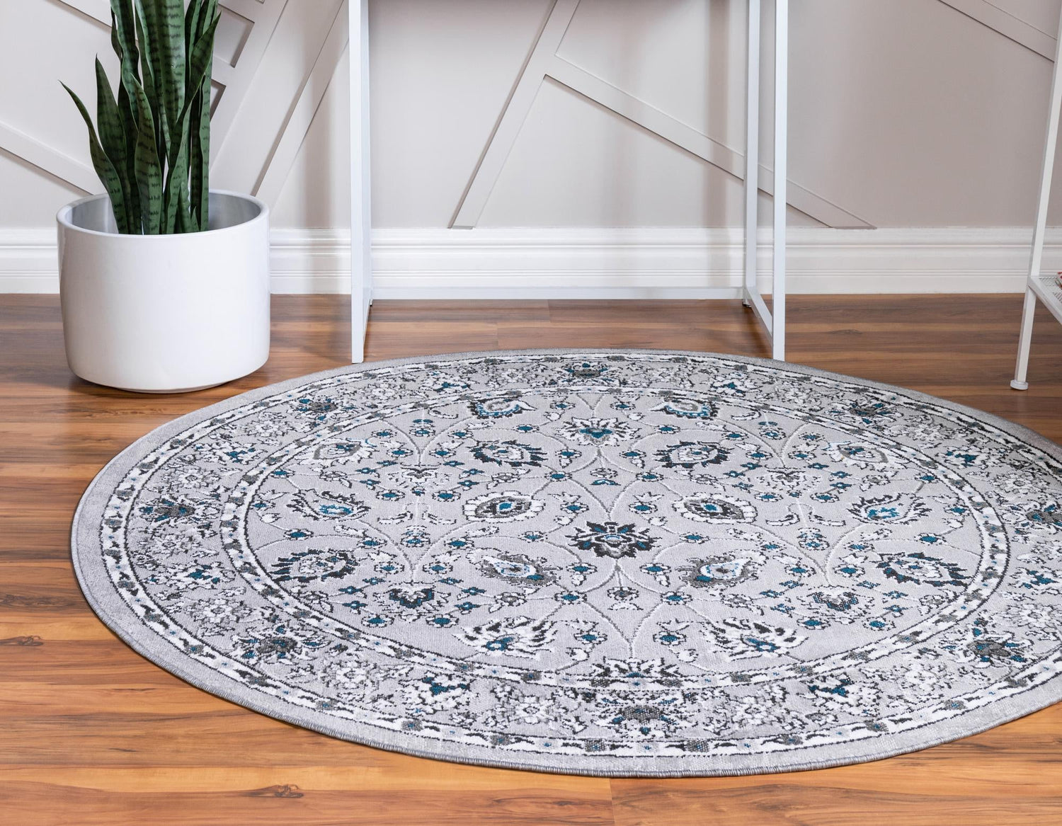 Gray 7' 10 x 7' 10 Aarhus Round Area Rug 100% Polypropylene With Jute Foundation Living Room Bedroom Carpet for Sale at Rug Engine
