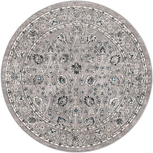 Gray 5' 3 x 5' 3 Aarhus Round Area Rug 100% Polypropylene With Jute Foundation Living Room Bedroom Carpet for Sale at Rug Engine