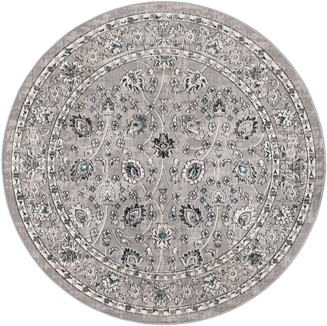 Gray 5' 3 x 5' 3 Aarhus Round Area Rug 100% Polypropylene With Jute Foundation Living Room Bedroom Carpet for Sale at Rug Engine