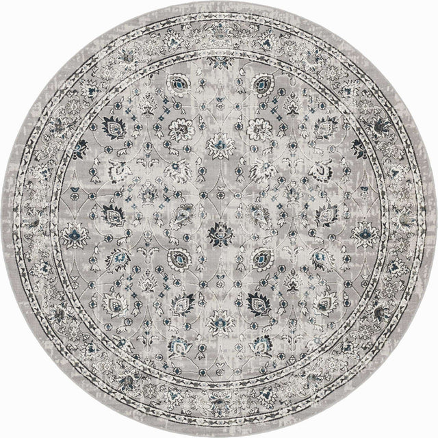 Gray 7' 10 x 7' 10 Aarhus Round Area Rug 100% Polypropylene With Jute Foundation Living Room Bedroom Carpet for Sale at Rug Engine
