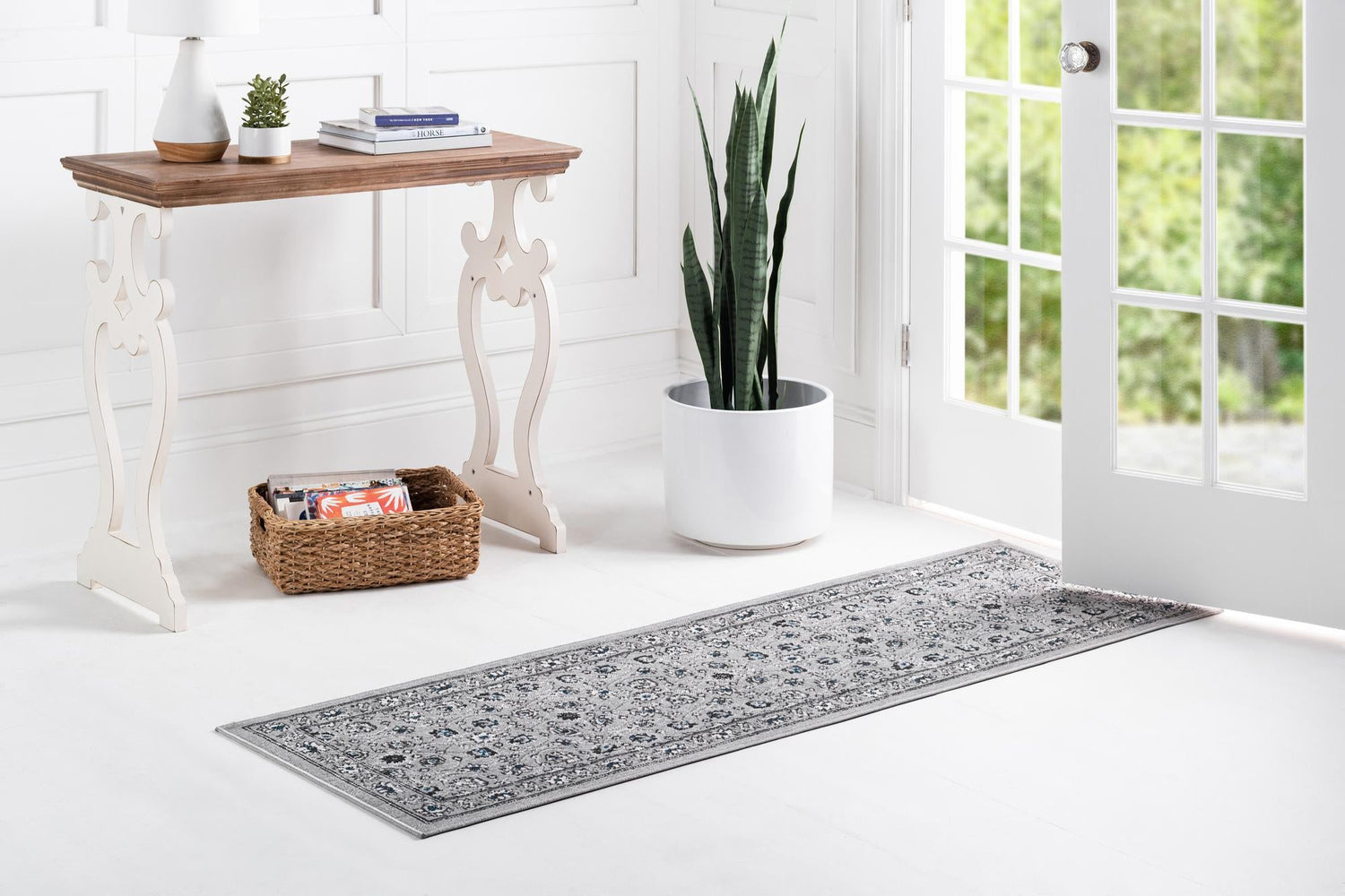 Gray 2' 7 x 10' Aarhus Runner Area Rug 100% Polypropylene With Jute Foundation Living Room Bedroom Carpet for Sale at Rug Engine