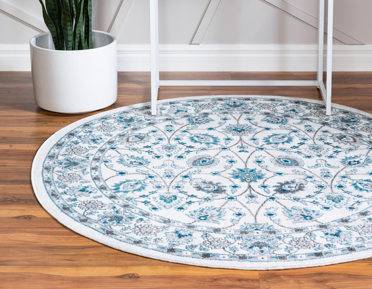 Ivory 5' 3 x 5' 3 Aarhus Round Area Rug 100% Polypropylene With Jute Foundation Living Room Bedroom Carpet for Sale at Rug Engine