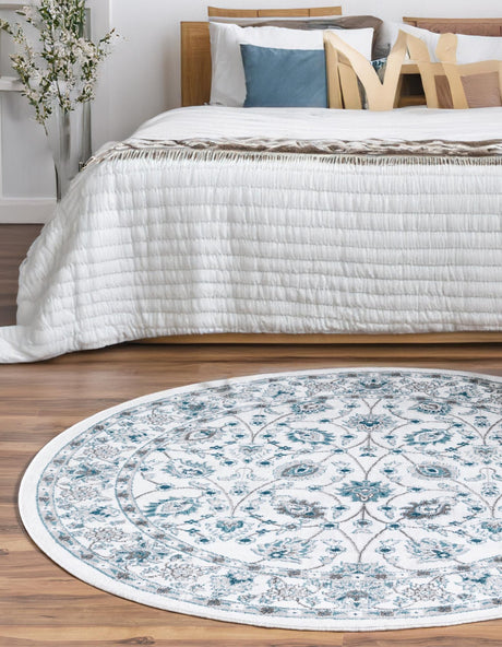 Ivory 7' 10 x 7' 10 Aarhus Round Area Rug 100% Polypropylene With Jute Foundation Living Room Bedroom Carpet for Sale at Rug Engine