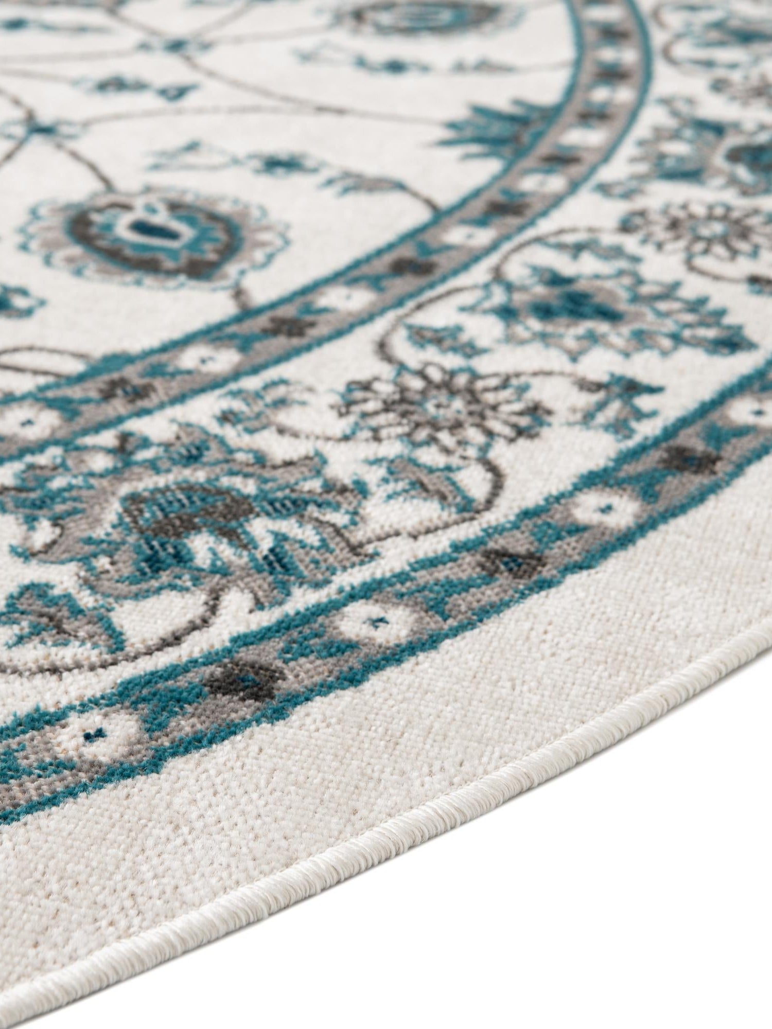 Ivory 5' 3 x 5' 3 Aarhus Round Area Rug 100% Polypropylene With Jute Foundation Living Room Bedroom Carpet for Sale at Rug Engine