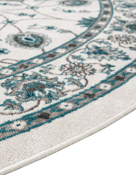 Ivory 5' 3 x 5' 3 Aarhus Round Area Rug 100% Polypropylene With Jute Foundation Living Room Bedroom Carpet for Sale at Rug Engine
