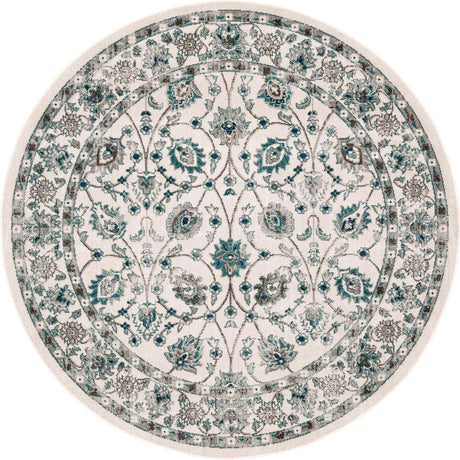 Ivory 5' 3 x 5' 3 Aarhus Round Area Rug 100% Polypropylene With Jute Foundation Living Room Bedroom Carpet for Sale at Rug Engine