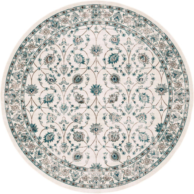 Ivory 7' 10 x 7' 10 Aarhus Round Area Rug 100% Polypropylene With Jute Foundation Living Room Bedroom Carpet for Sale at Rug Engine